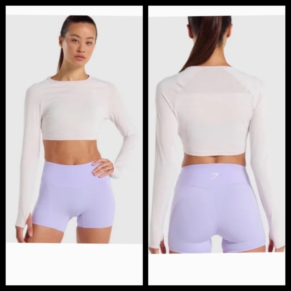 Gymshark Long Sleeve Crop, Size Medium
